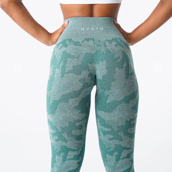 NVGTN Forest Green Camo Seamless Leggings - Picture 4 of 9